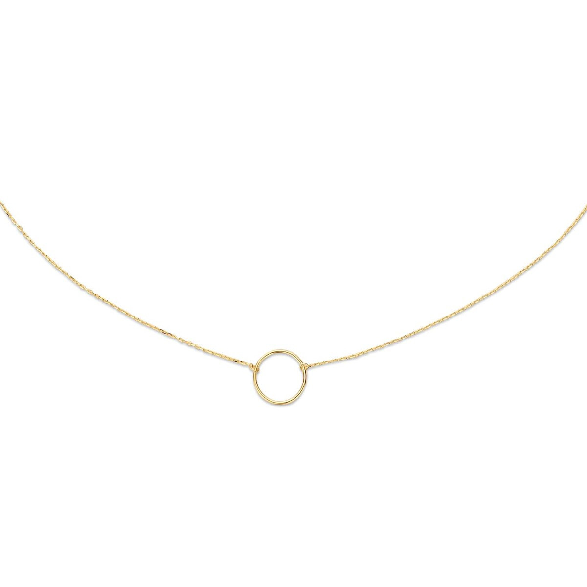 Jackie Gold JKN20.051 14-karaat gouden collier met ronde hanger - Lengte 40-42.5-45 cm
