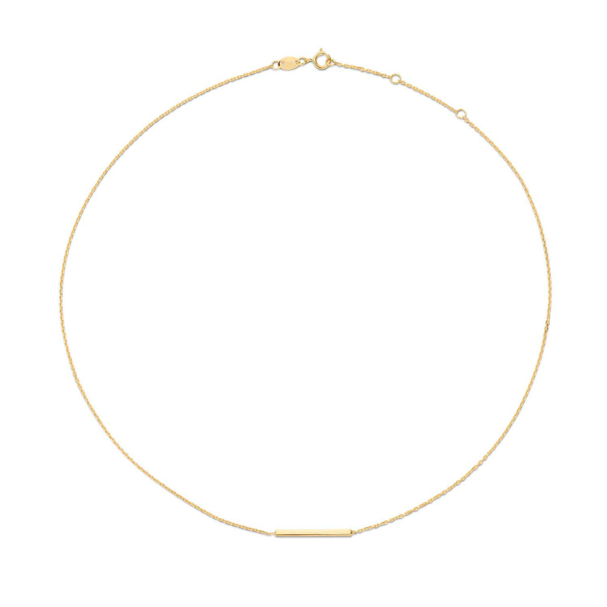 Jackie Gold JKN20.052 14-karaat gouden ketting met staafje - Lengte 40-42.5-45 cm