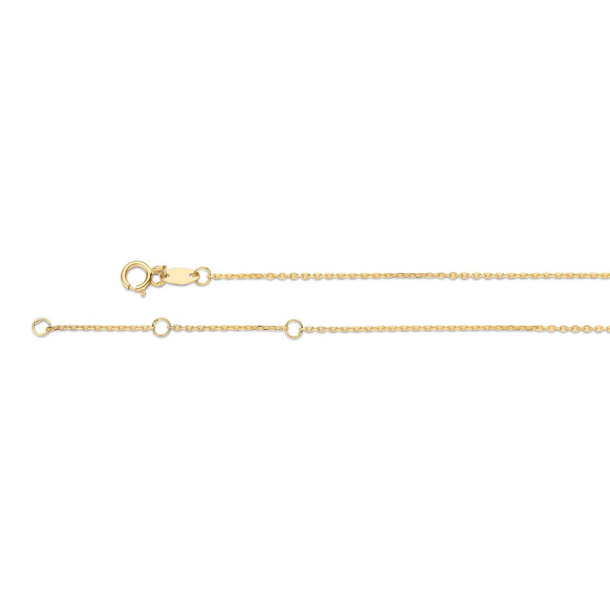 Jackie Gold JKN20.082 14-karaat gouden ketting met 7 open rondjes 5 mm breed - Lengte 54-57-60 cm