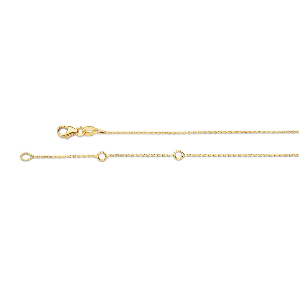 Jackie Gold JKN20.100 schakelketting 14-karaat goud 1 mm - Lengte 40-42.5-45 cm