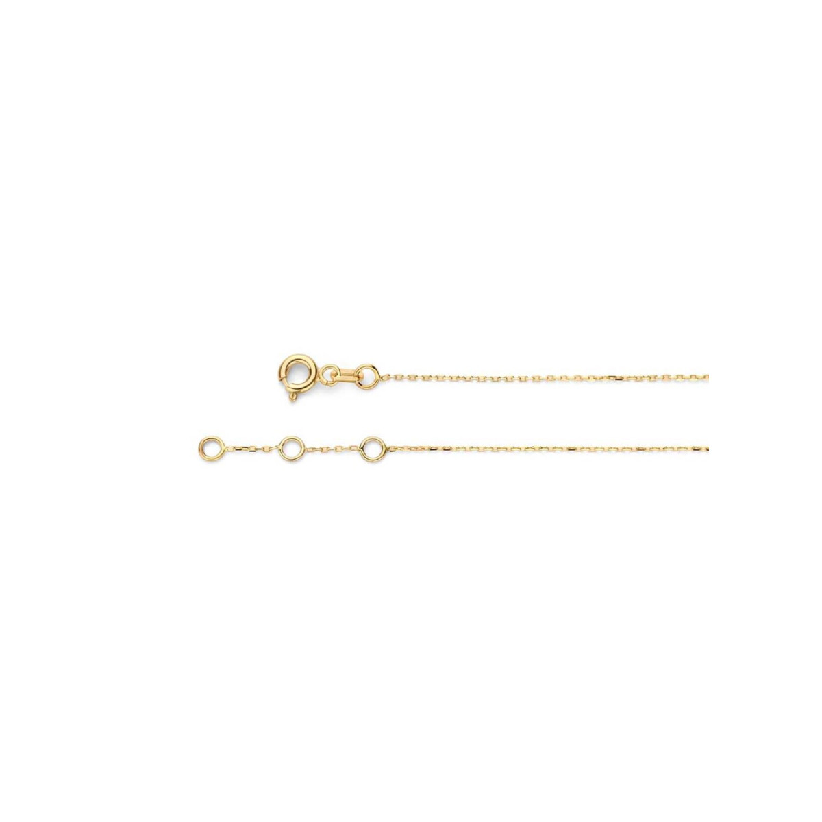 Jackie Gold JKN22.251 14k gouden ketting met open ovale hanger 1 mm breed - Lengte 38-40-42 cm
