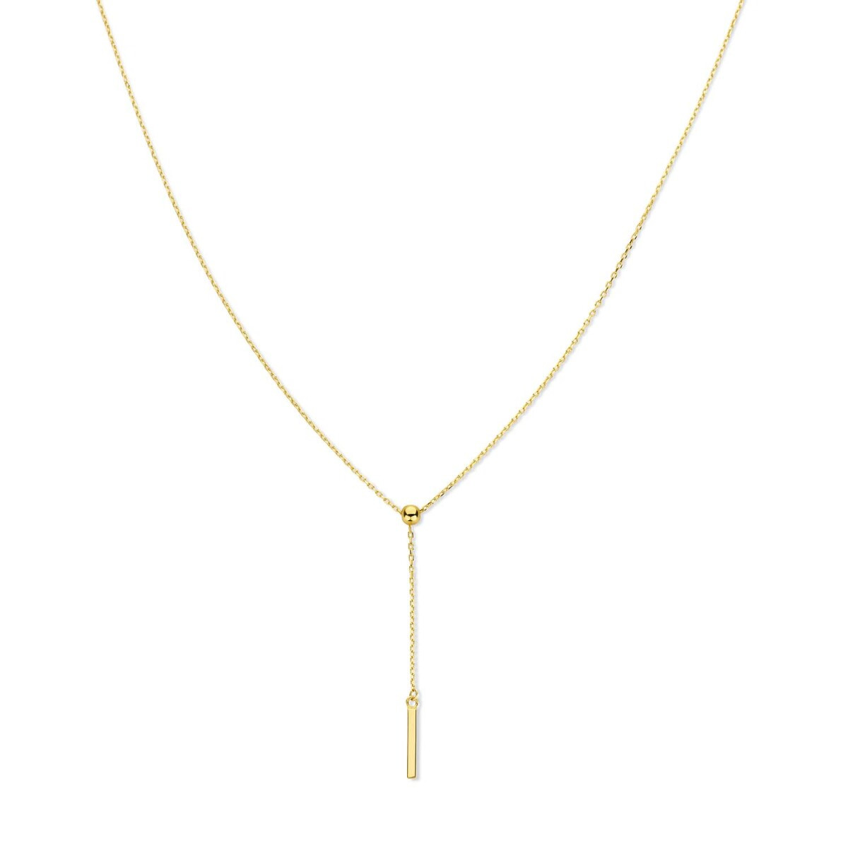 Jackie Gold JKN23.305 14-karaat gouden Y-collier met staafje - Lengte 40-42-45 cm