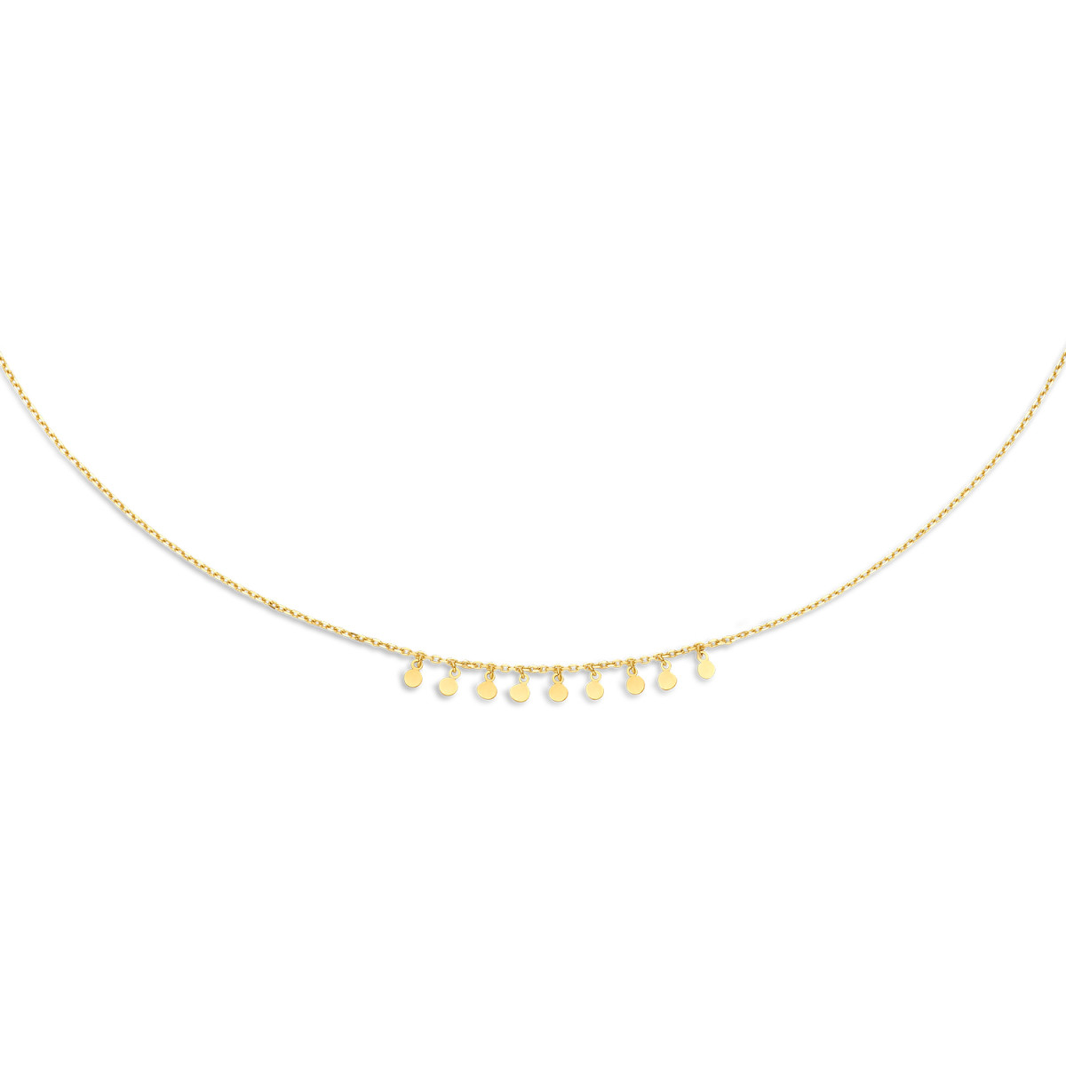 Jackie Gold JKN23.352 14-karaat gouden ketting met ronde hanger - Lengte 42-45 cm