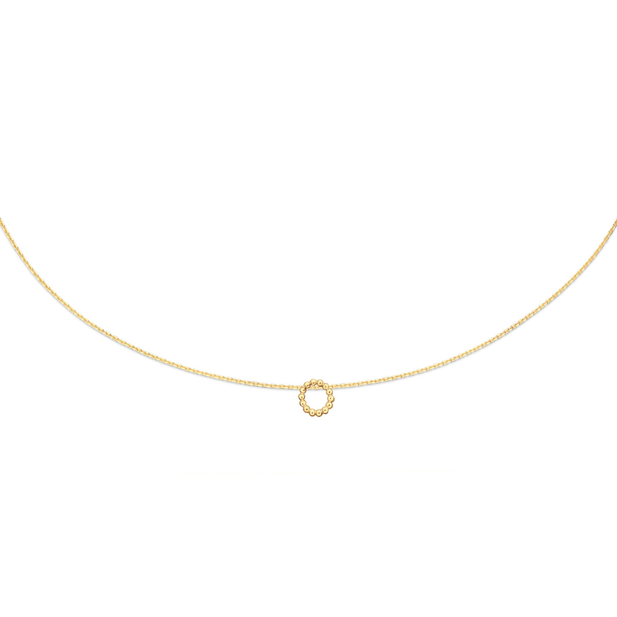 Jackie Gold JKN24.060 14-karaat gouden collier met open rondje - Lengte 40-42.5-45 cm