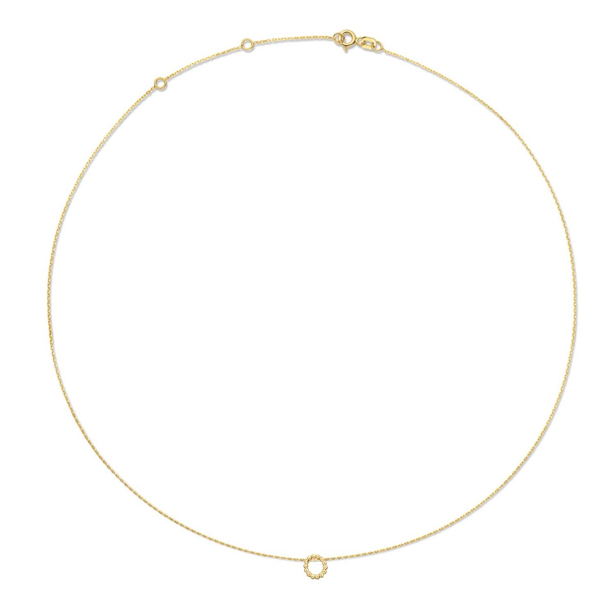 Jackie Gold JKN24.060 14-karaat gouden collier met open rondje - Lengte 40-42.5-45 cm