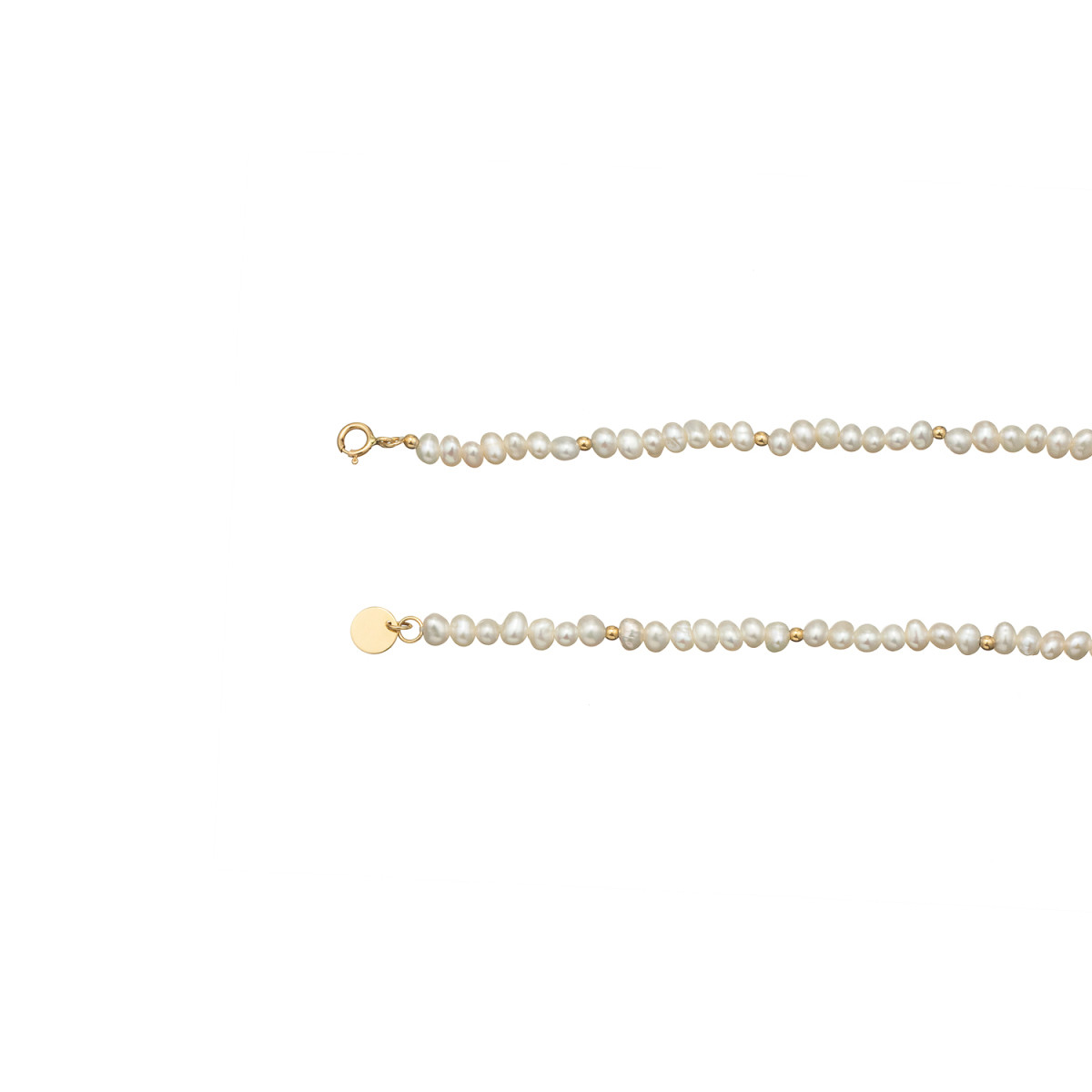 Jackie Gold JKN24.408 14-karaat gouden parel ketting 4 mm breed - Lengte 42 cm
