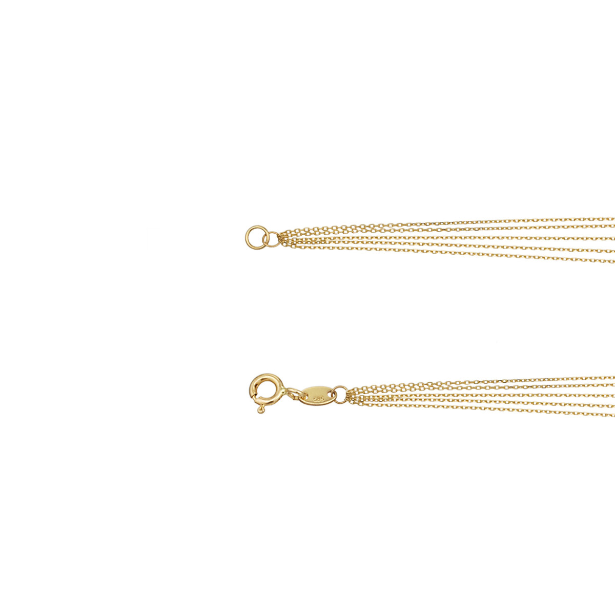Jackie Gold JKN24.412 schakelketting van 14-karaat goud met 5 kettingen - Lengte 45 cm