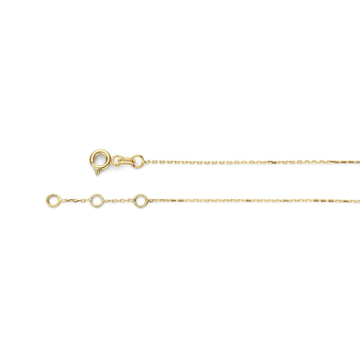 Jackie Gold JKN24.415 14-karaat gouden ketting met glanzend staafje van 15 mm - Lengte 40-42.5-45 cm