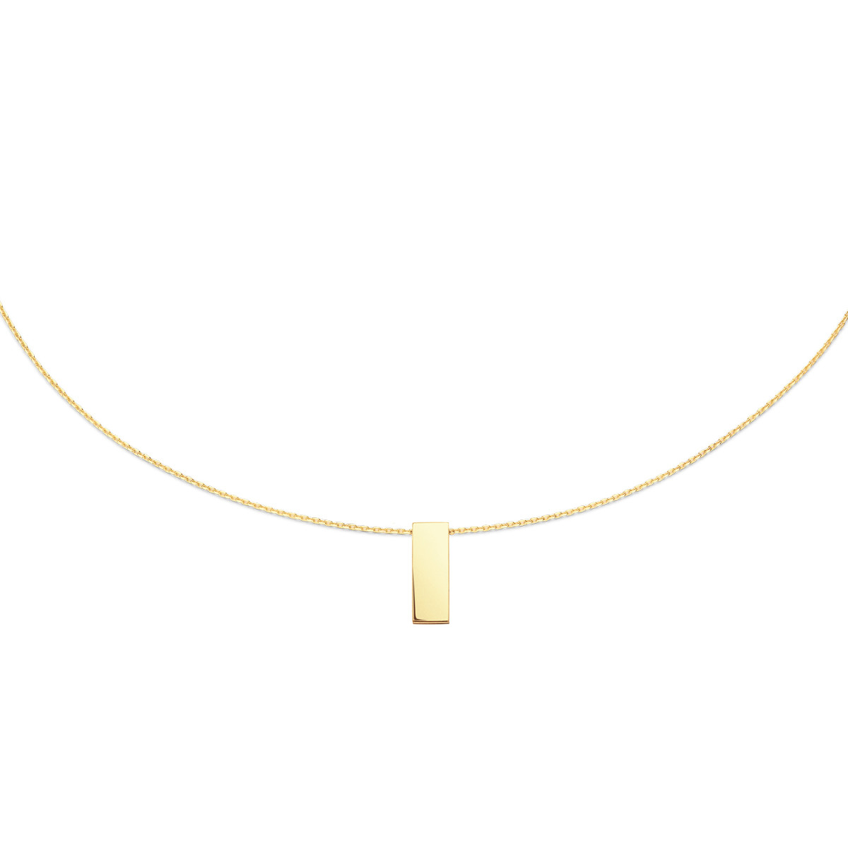 Jackie Gold JKN24.415 14-karaat gouden ketting met glanzend staafje van 15 mm - Lengte 40-42.5-45 cm