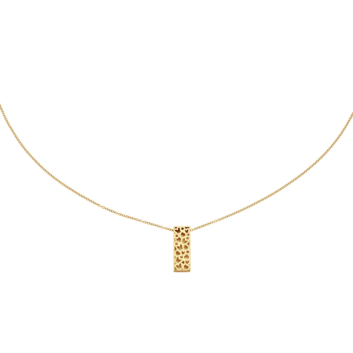 Jackie Gold JKN24.415 14-karaat gouden ketting met glanzend staafje van 15 mm - Lengte 40-42.5-45 cm