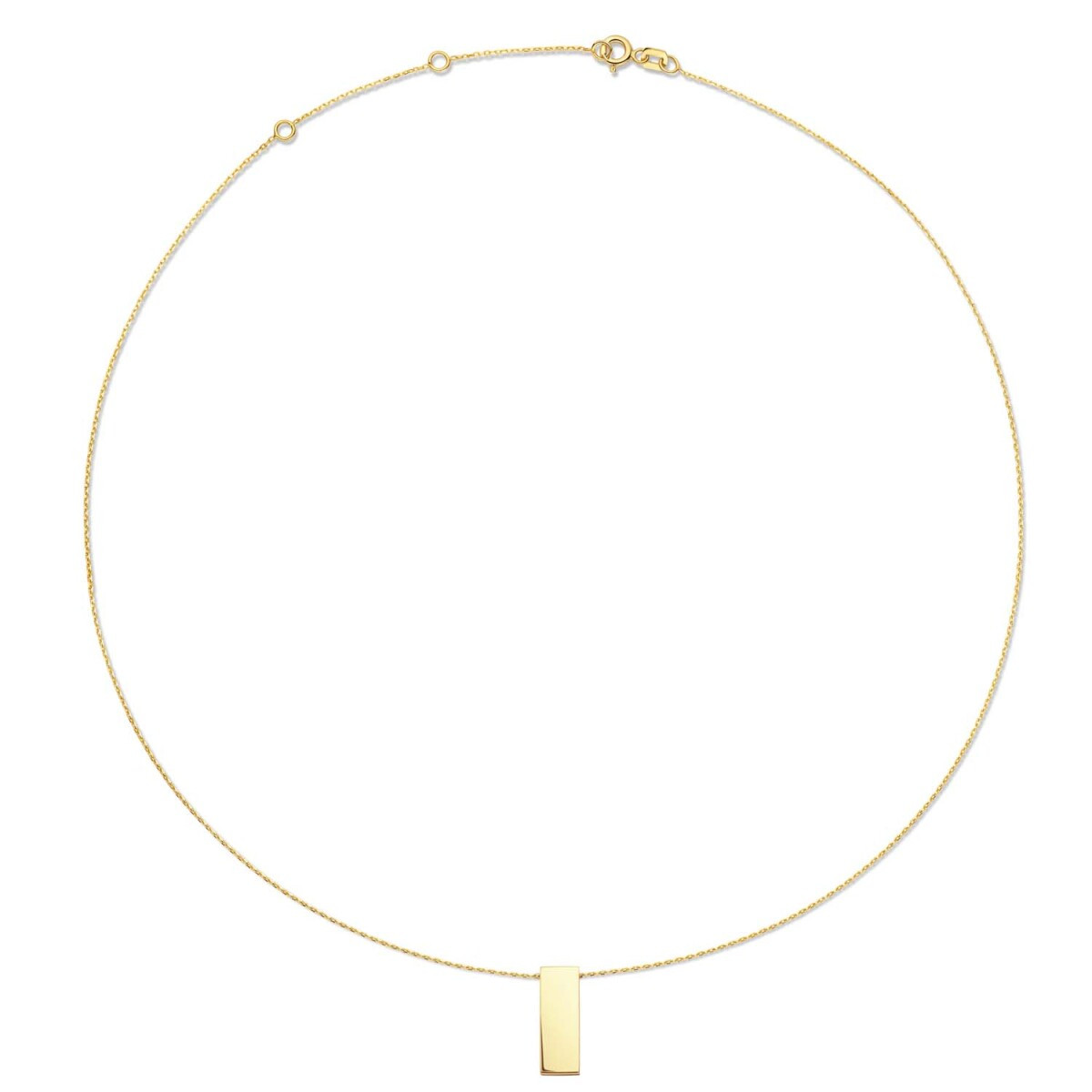 Jackie Gold JKN24.415 14-karaat gouden ketting met glanzend staafje van 15 mm - Lengte 40-42.5-45 cm