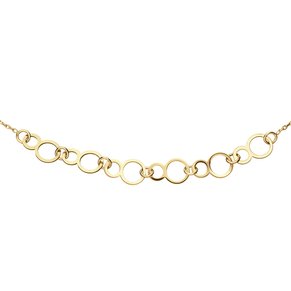 Jackie Gold JKN24.464 14-karaat gouden schakelketting met ronde open schakels  - Lengte 40-42.5-45 cm
