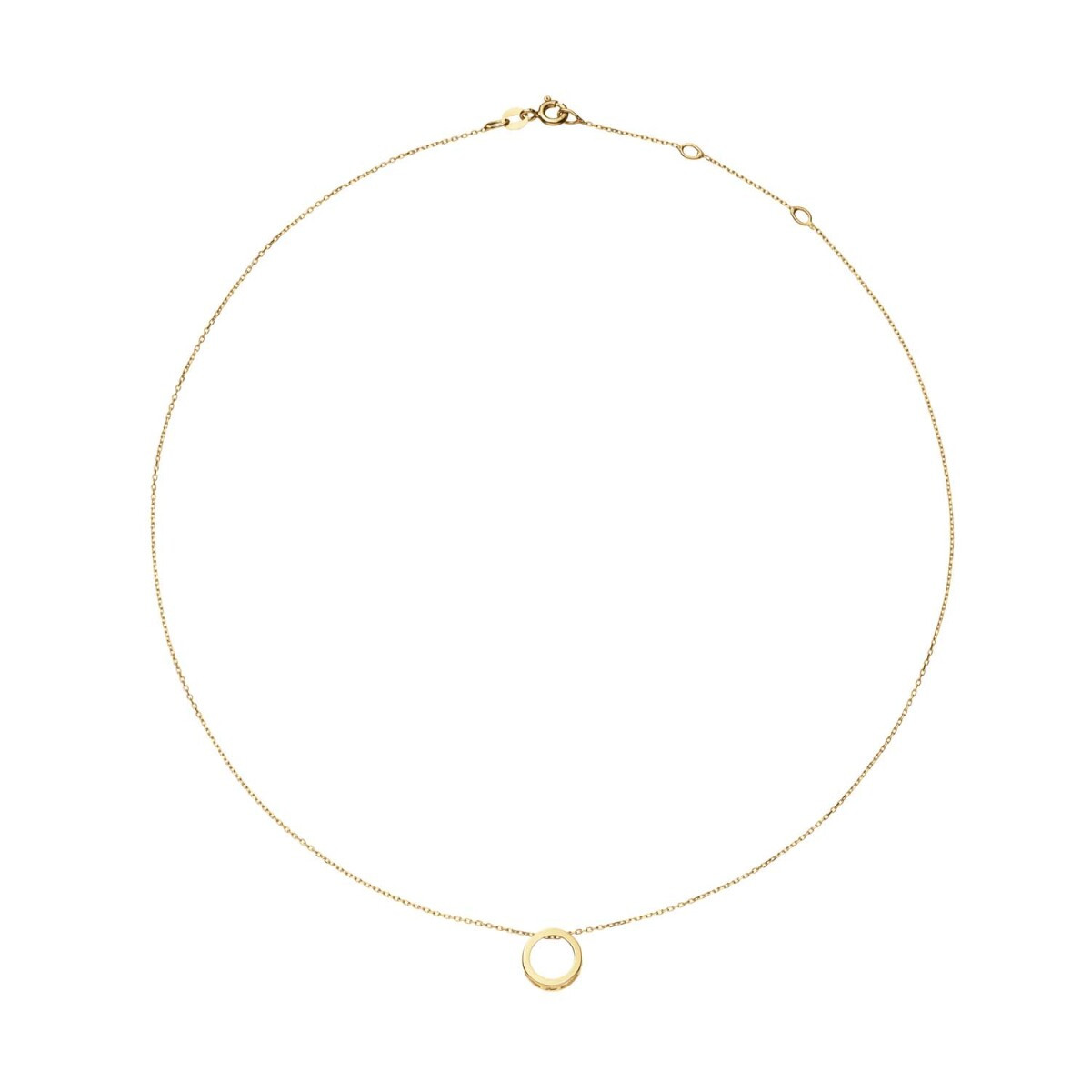 Jackie Gold JKN24.468 14-karaat gouden ketting met open cirkel - Lengte 38-40-42 cm
