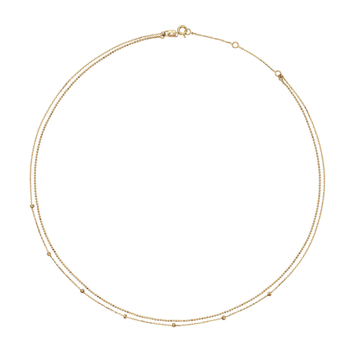 Jackie Gold JKN25.472 14-karaat gouden ketting met 2 kettingen - Lengte 40-42.5-45 cm