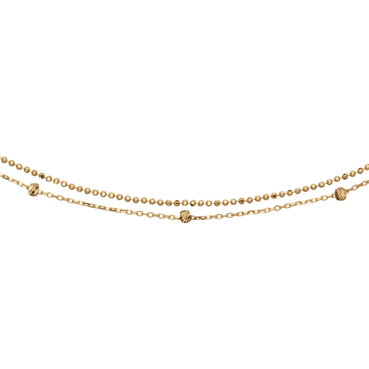 Jackie Gold JKN25.472 14-karaat gouden ketting met 2 kettingen - Lengte 40-42.5-45 cm