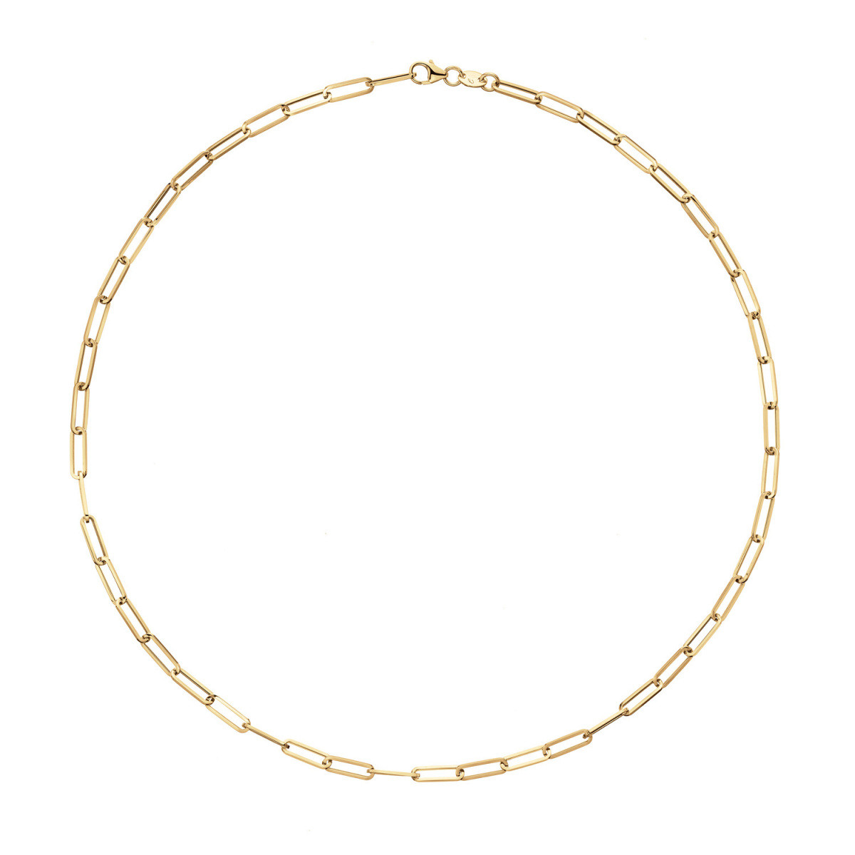 Jackie Gold JKN25.501 14-karaat gouden schakelketting met paperclip schakels 3.5 mm - Lengte 45 cm