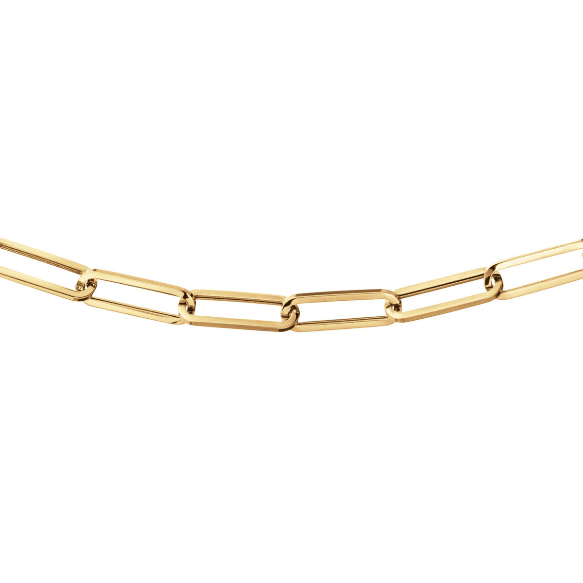 Jackie Gold JKN25.501 14-karaat gouden schakelketting met paperclip schakels 3.5 mm - Lengte 45 cm
