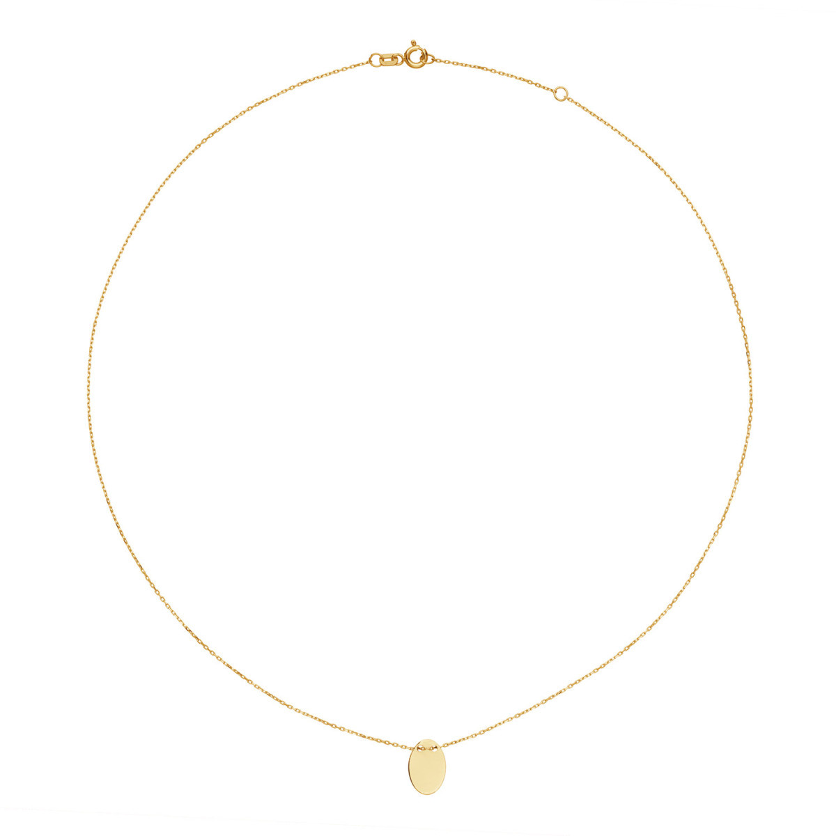 Jackie Gold JKN25.552 14-karaat gouden ketting met ovale hanger - Lengte 40-42.5-45 cm