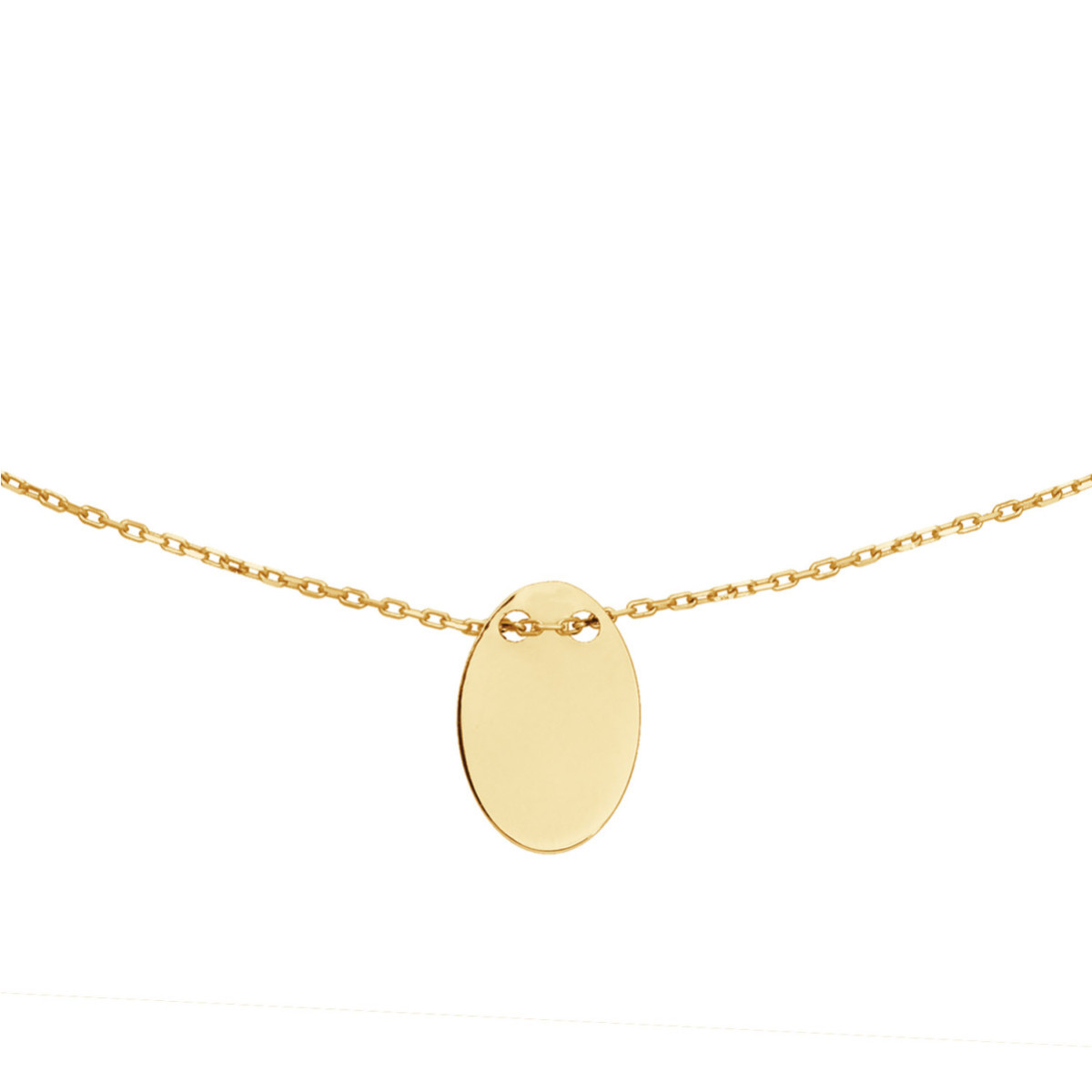 Jackie Gold JKN25.552 14-karaat gouden ketting met ovale hanger - Lengte 40-42.5-45 cm