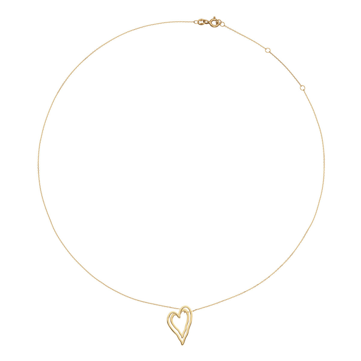 Jackie Gold JKN25.555 14-karaat gouden collier met abstract hartje - Lengte 40-42.5-45 cm