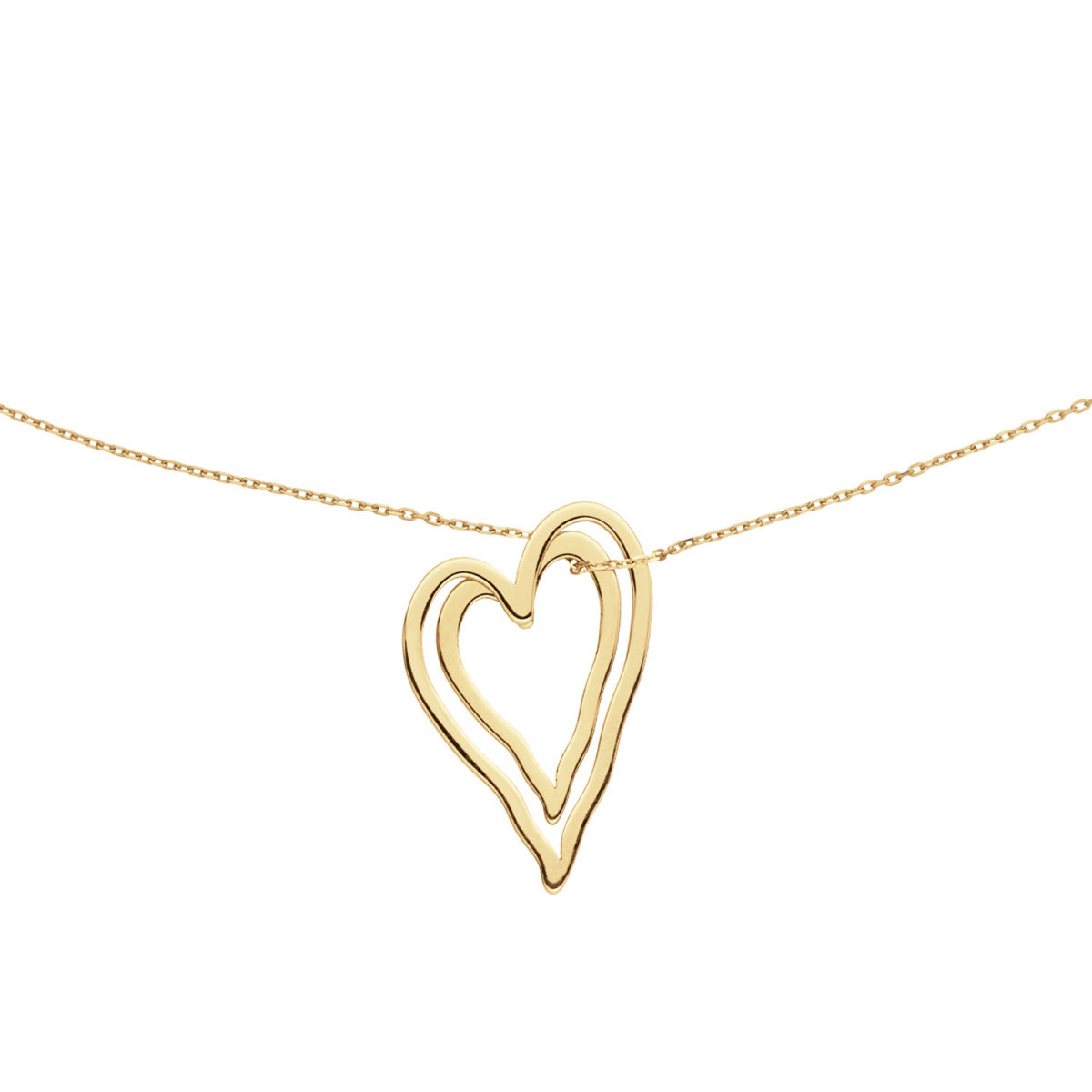 Jackie Gold JKN25.555 14-karaat gouden collier met abstract hartje - Lengte 40-42.5-45 cm