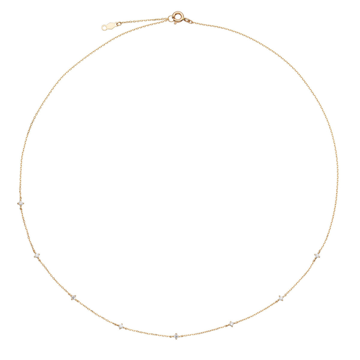 Jackie Gold JKN25.585 14-karaat gouden schakelketting met briljant geslepen topaas - Lengte 45-47.5-50 cm