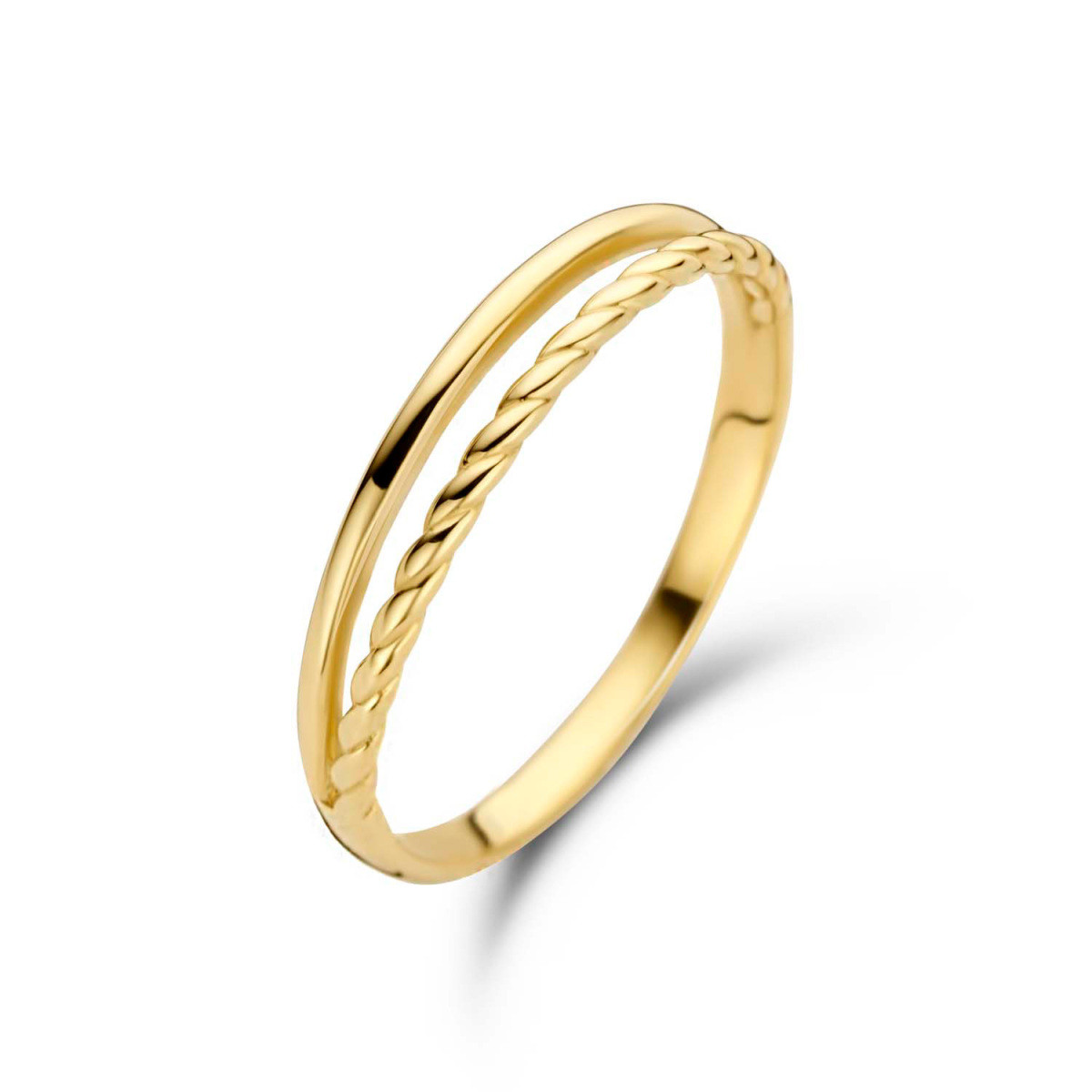 Jackie Gold JKR20.026 14-karaat gouden ring glanzend met 2 banden