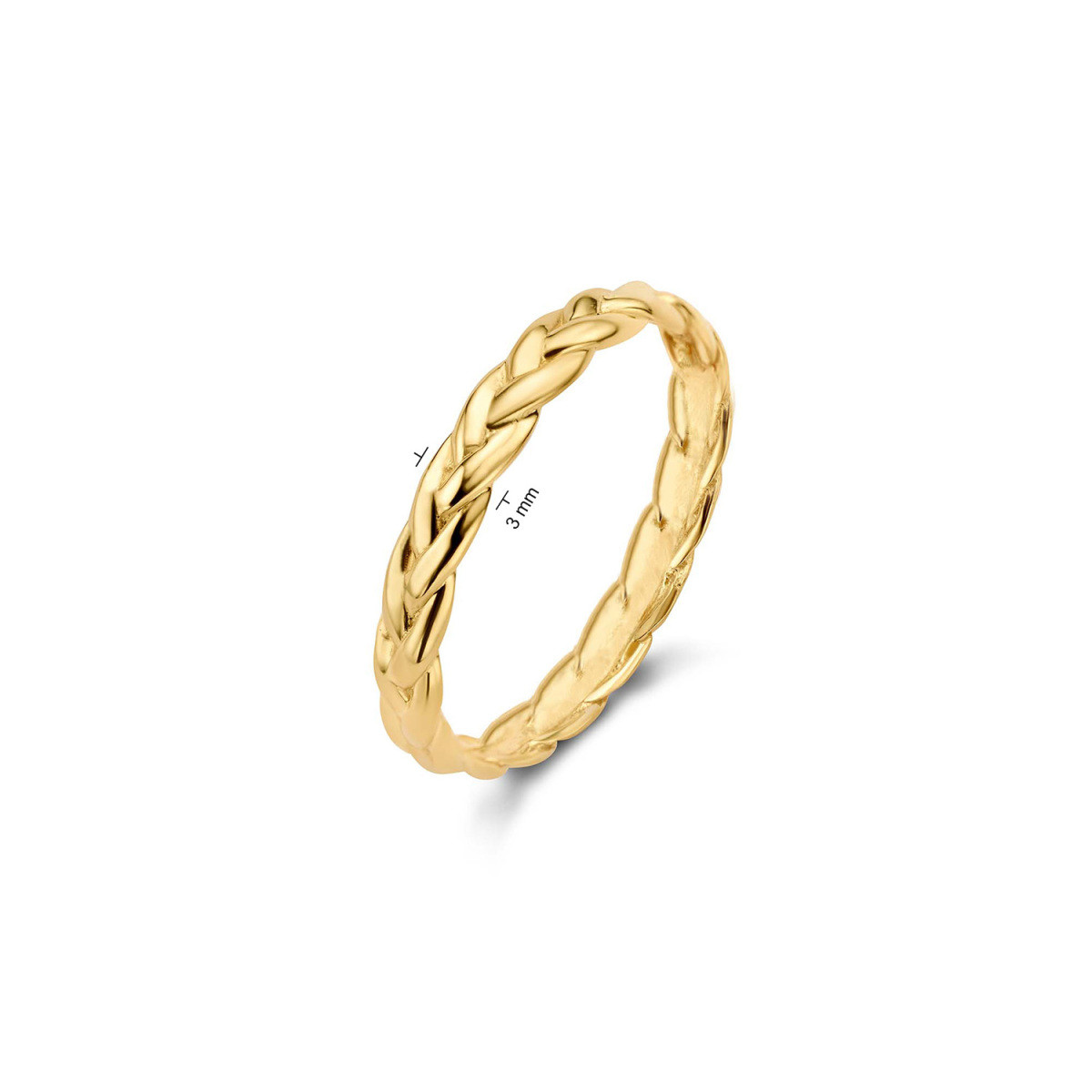 Jackie Gold JKR22.264 gevlochten 14-karaat gouden ring 3 mm