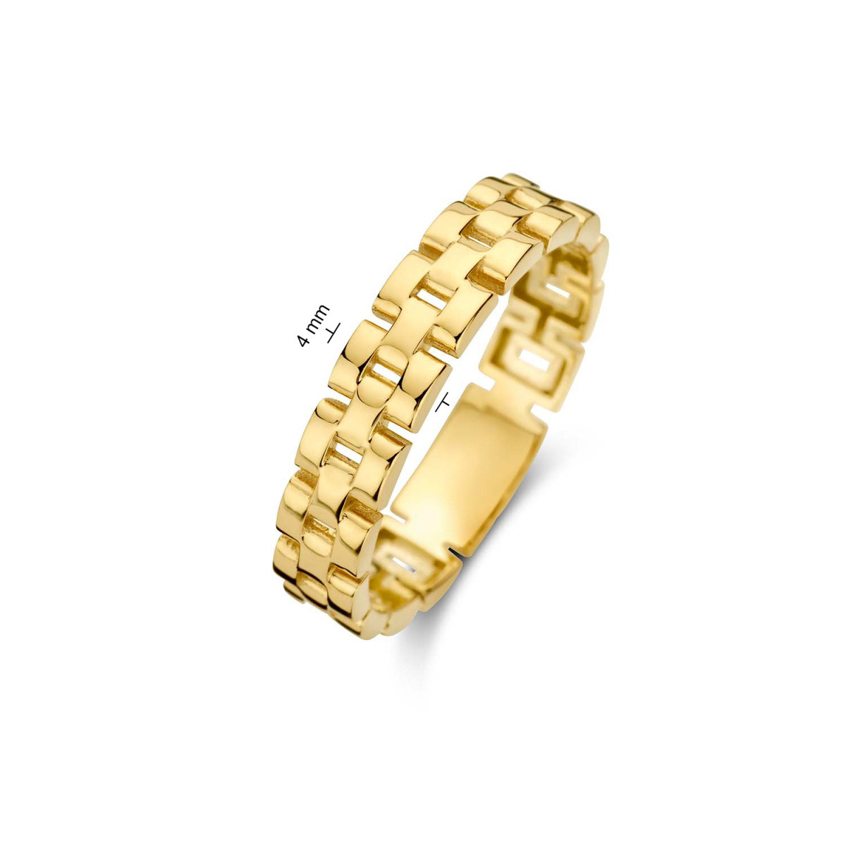 Jackie Gold JKR23.311/58 14-karaat gouden schakelring 4 mm rolex schakels - ø 18.50 mm / maat 58