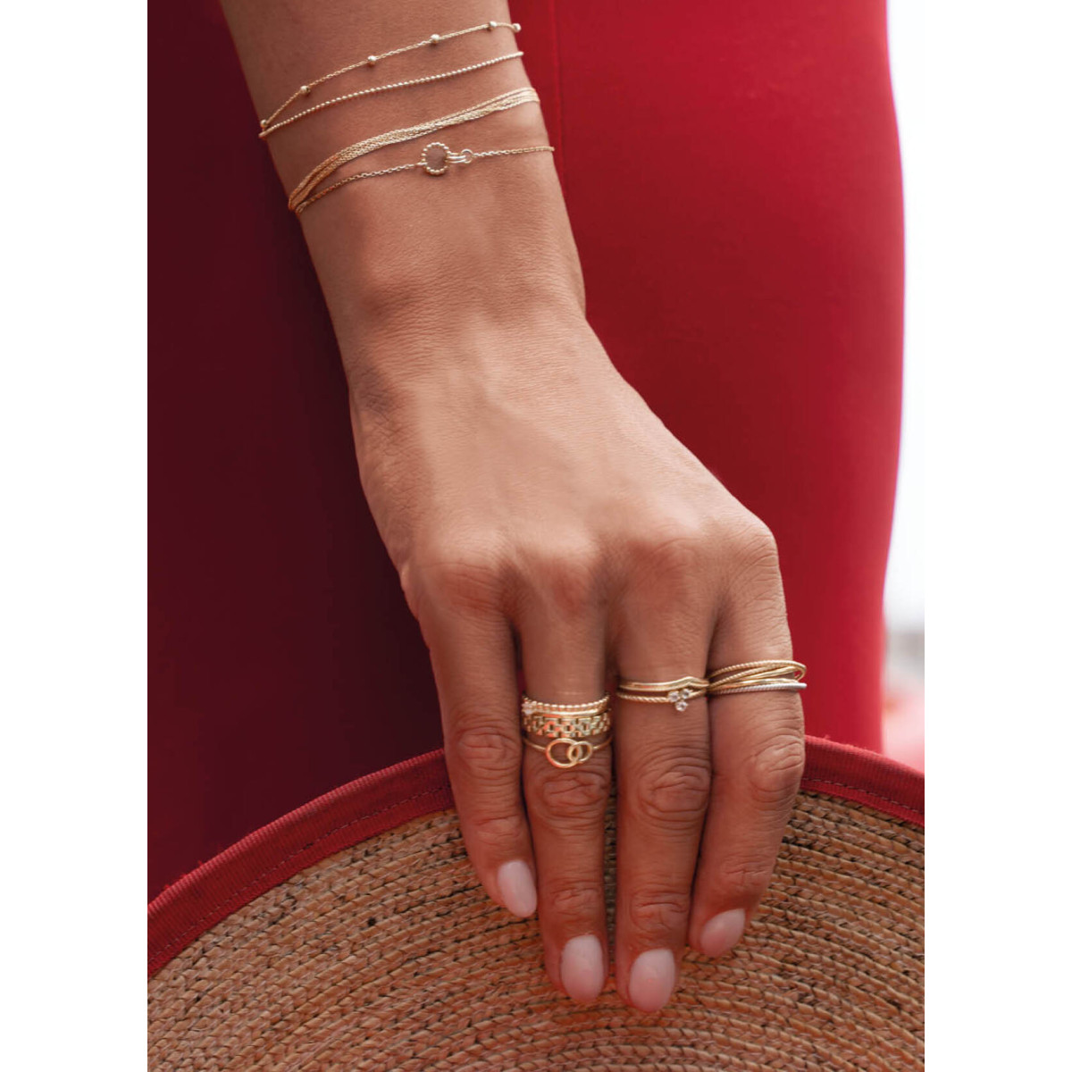 Jackie Gold JKR24.403 14-karaat gouden ring met ronde schakels 5 mm breed