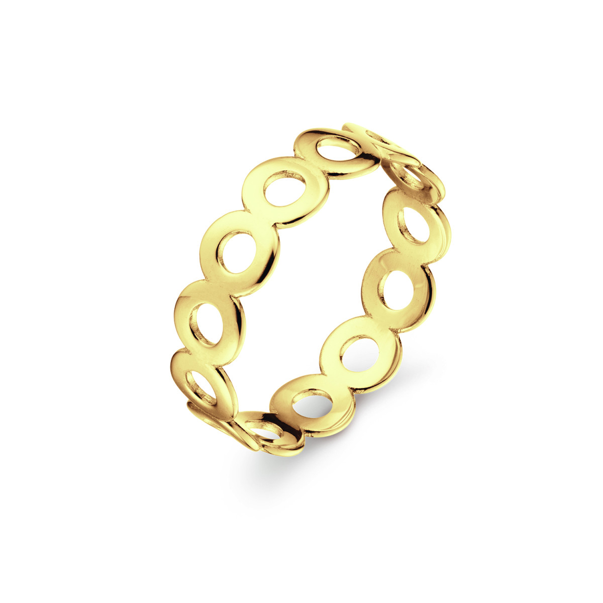 Jackie Gold JKR24.406 14-karaat gouden ring met ronde open schakels 5 mm