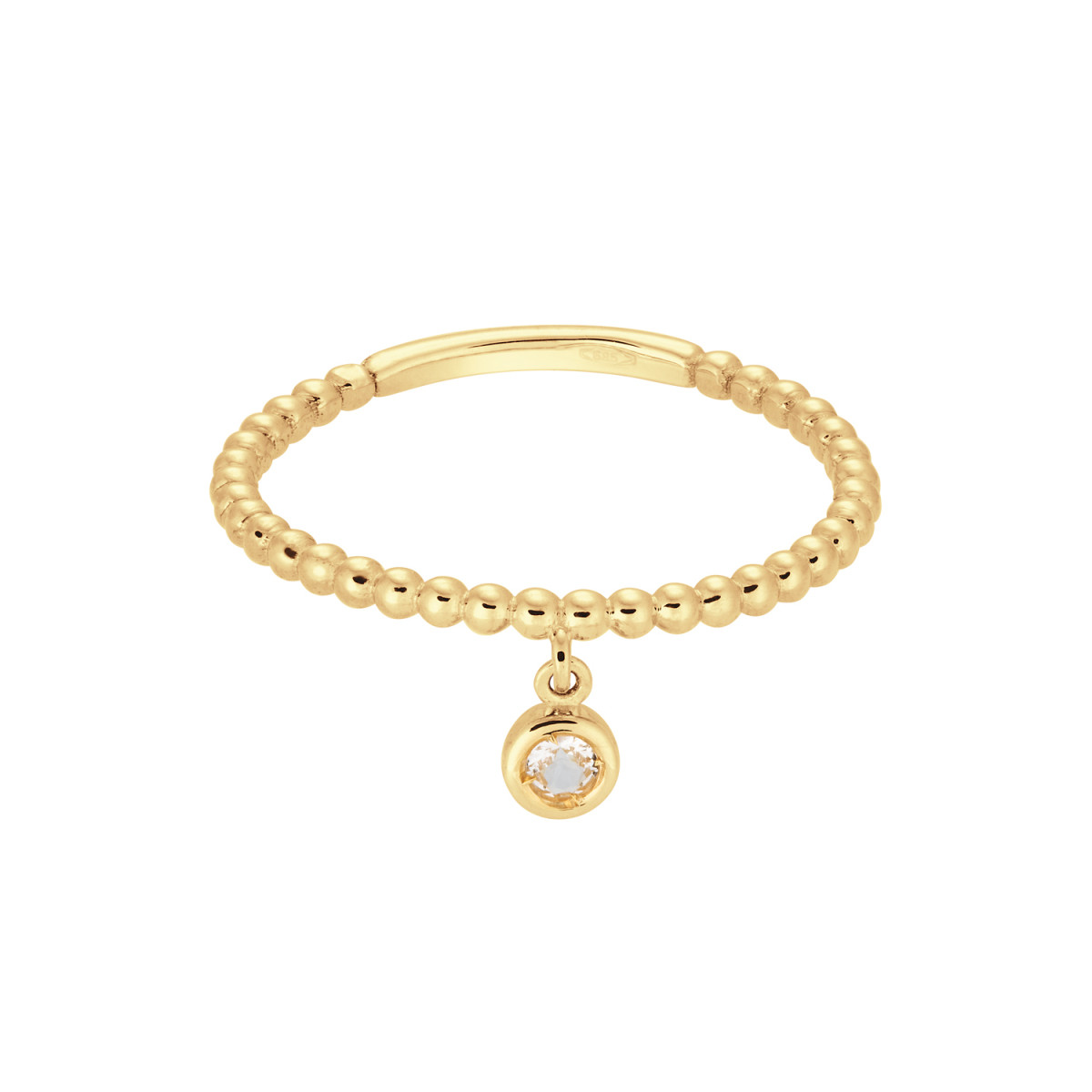 Jackie Gold JKR24.416 14-karaat gouden schakelring met topaas hanger 6 mm