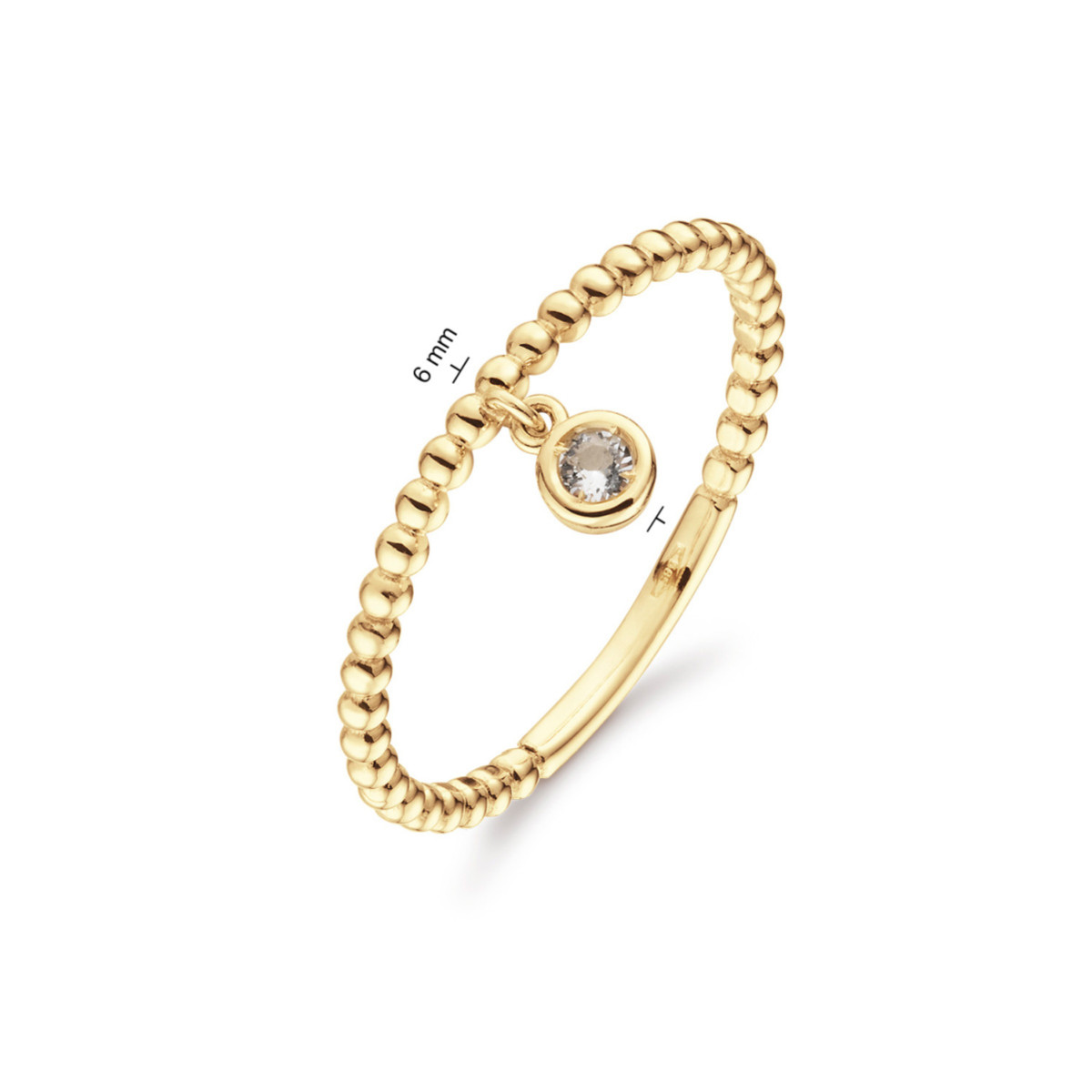 Jackie Gold JKR24.416 14-karaat gouden schakelring met topaas hanger 6 mm