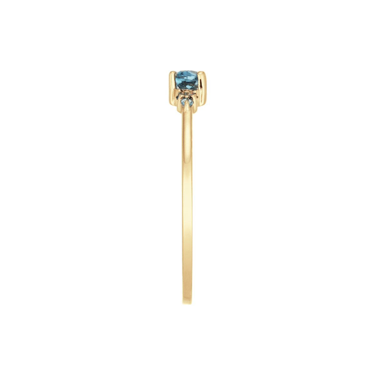 Jackie Gold JKR24.449 14-karaat gouden ring met blauwe ovaal geslepen topaas