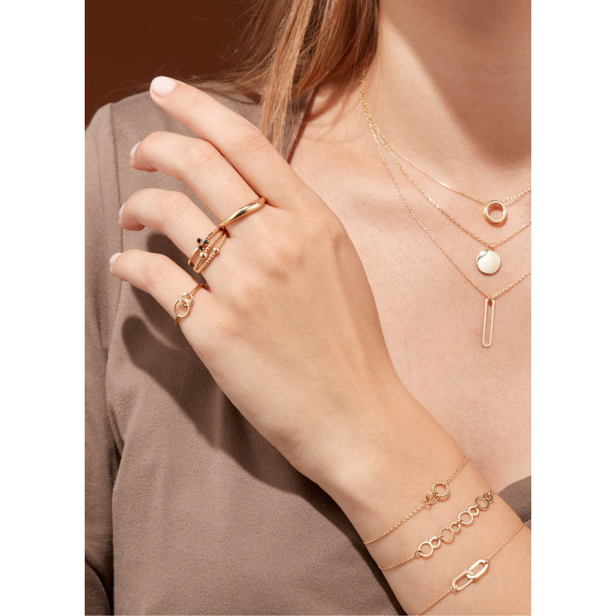 Jackie Gold JKR24.478 14-karaat gouden glanzende ring van 3 mm