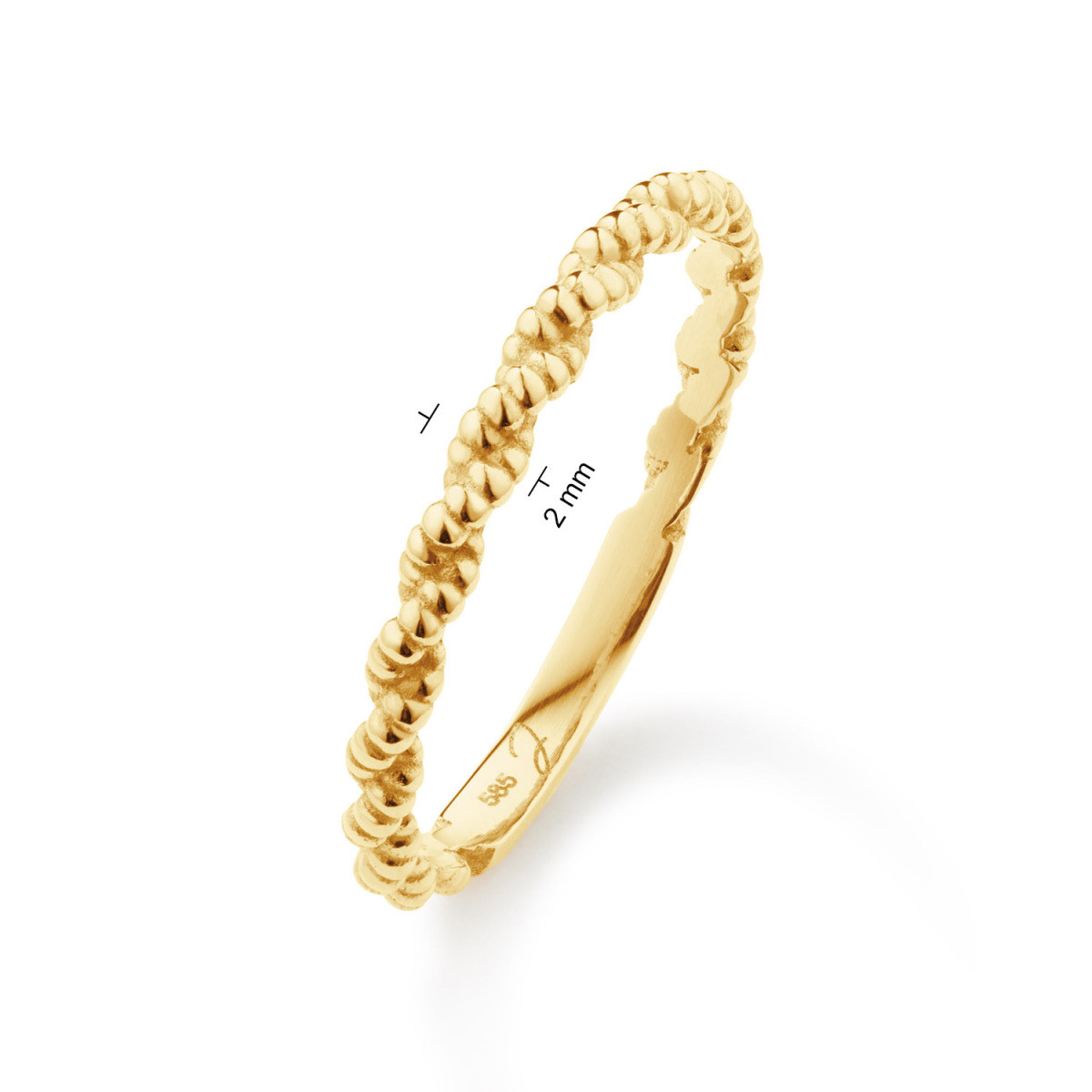 Jackie Gold JKR25.579 14-karaat gouden ring met gedraaide band 2 mm