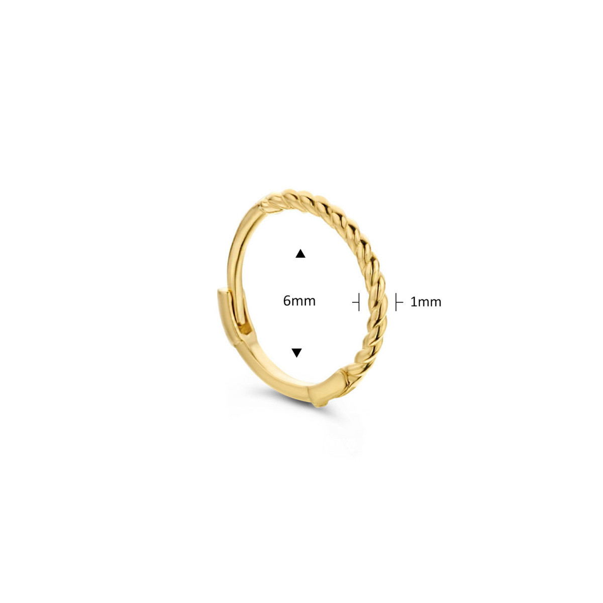 Jackie Gold JKS22.140 twist oorring 14-karaat goud 6 mm diameter - per stuk