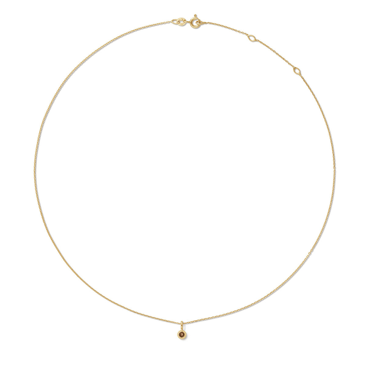 Jackie Gold Kirstenbosch JKN26.613 14-karaat gouden ketting met rookkwarts - Lengte 38-40-42 cm