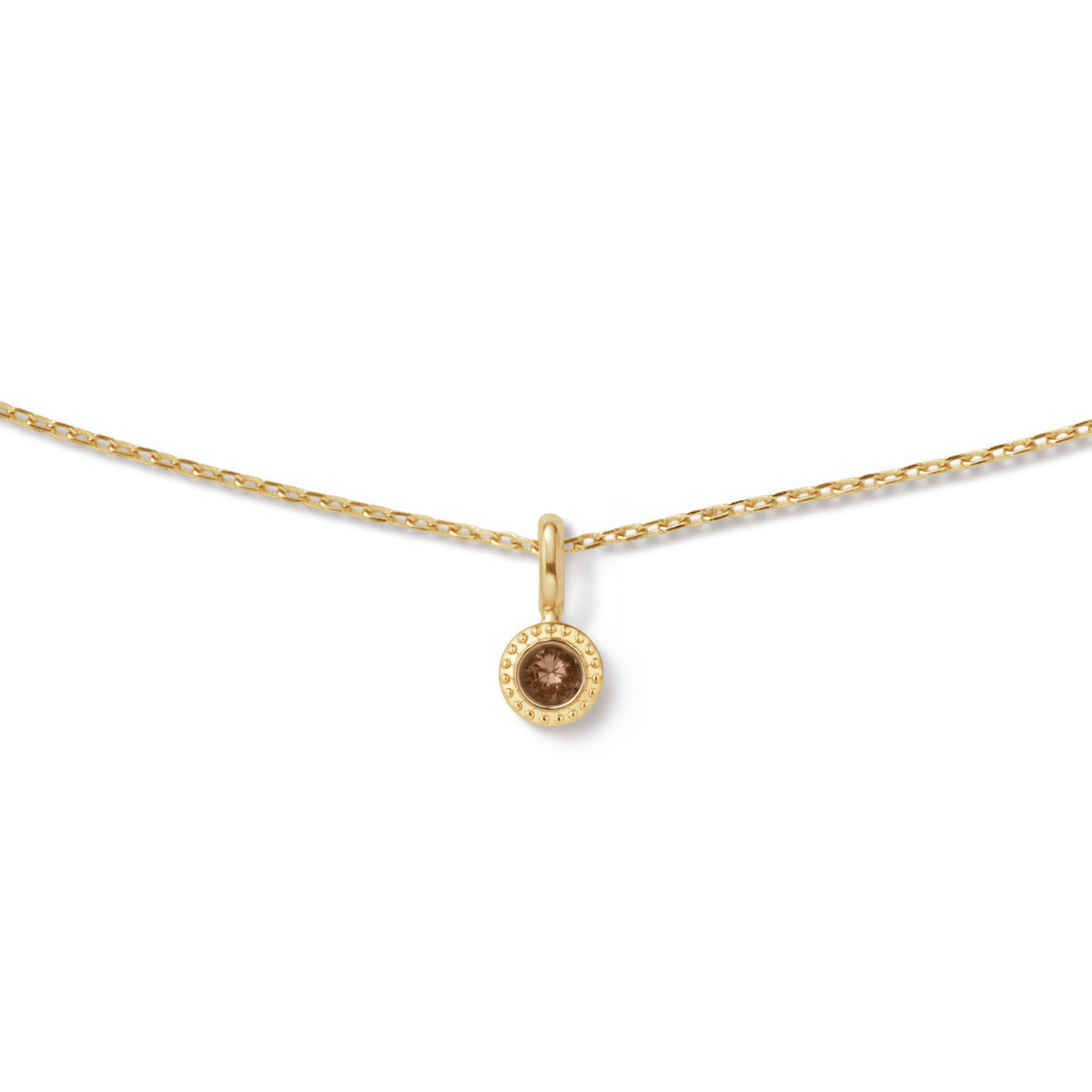 Jackie Gold Kirstenbosch JKN26.613 14-karaat gouden ketting met rookkwarts - Lengte 38-40-42 cm