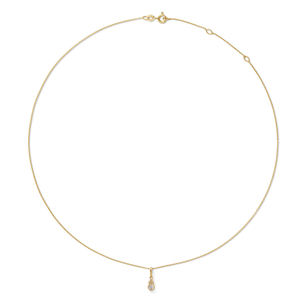 Jackie Gold Leopard JKN26.657 gouden ketting met ronde topaas hanger 4 mm breed - Lengte 40-42.5-45 cm
