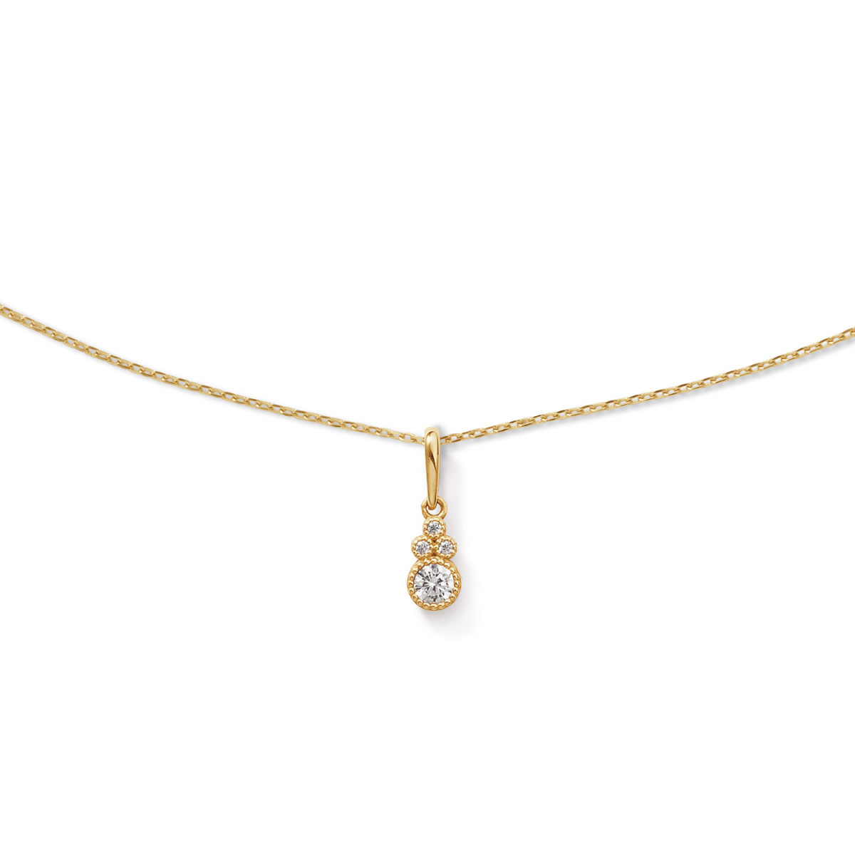 Jackie Gold Leopard JKN26.657 gouden ketting met ronde topaas hanger 4 mm breed - Lengte 40-42.5-45 cm