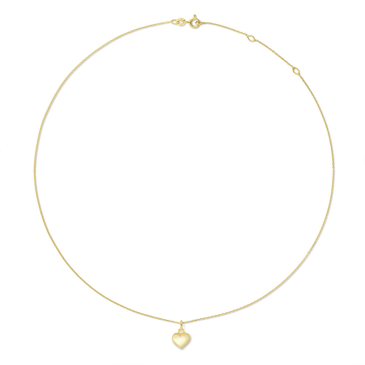 Jackie Gold Love Actually JKN26.630 14k gouden ketting met hart hanger 1 mm breed - Lengte 38-40-42 cm