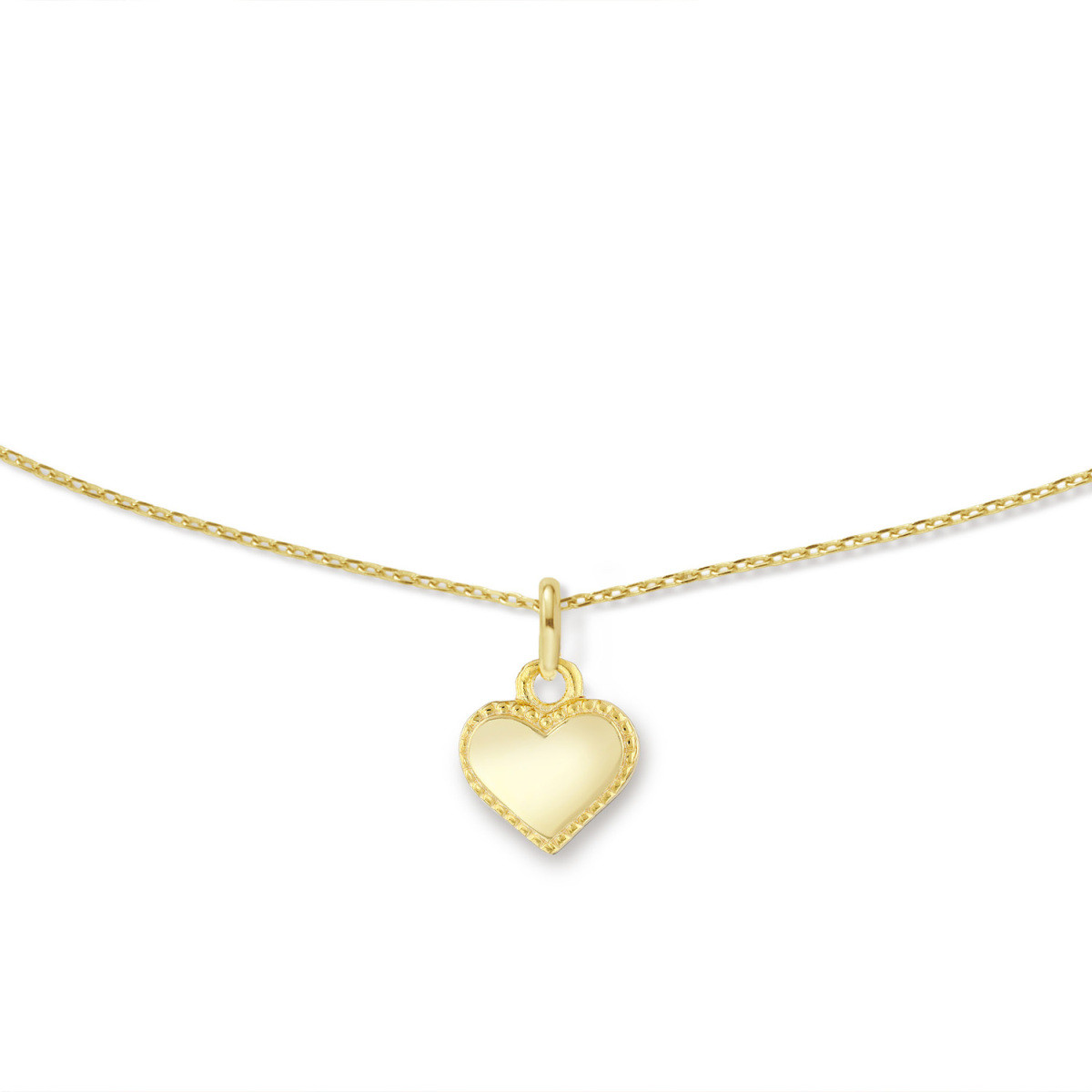 Jackie Gold Love Actually JKN26.630 14k gouden ketting met hart hanger 1 mm breed - Lengte 38-40-42 cm