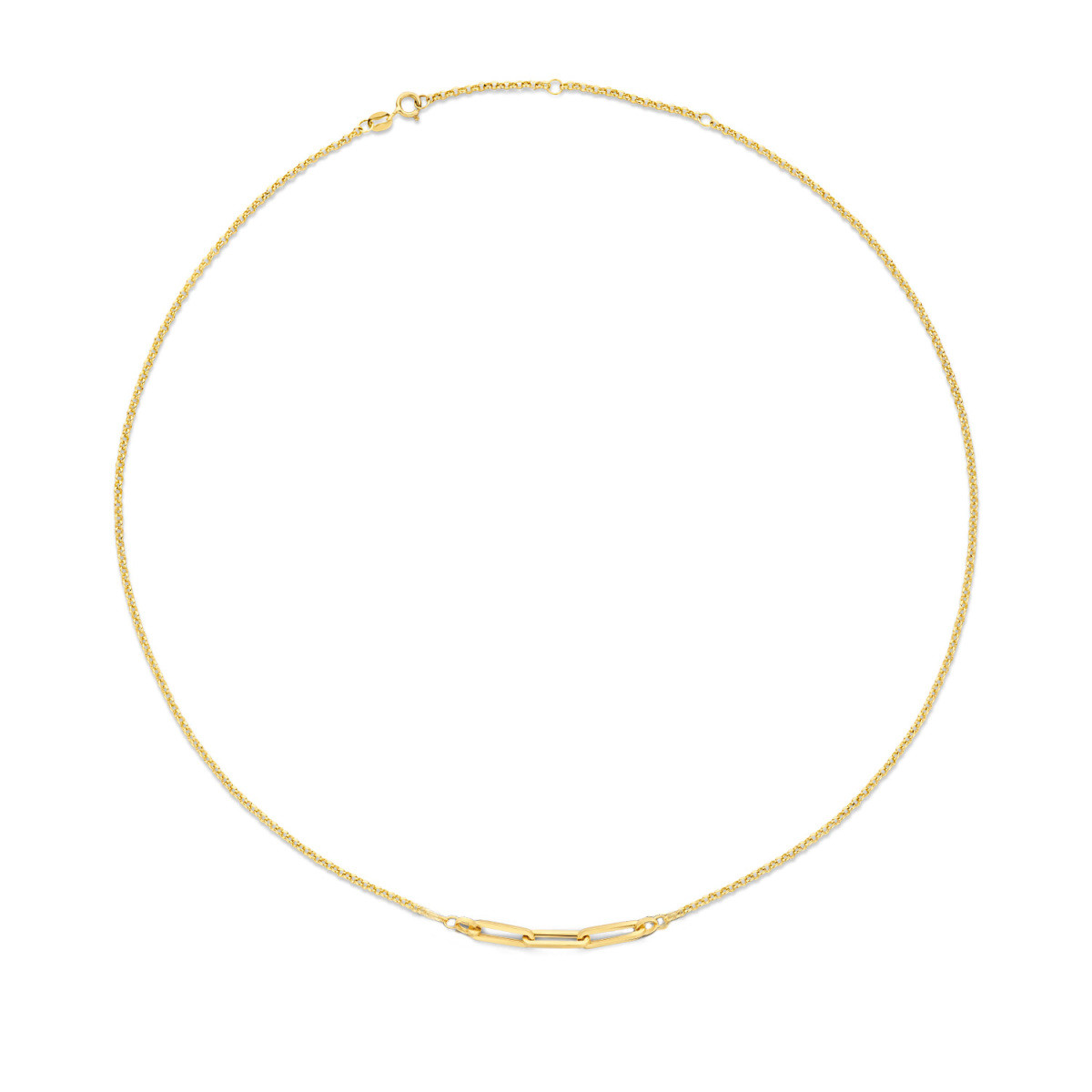 Jackie Gold Lungomare JKN22.222 schakelketting van 14-karaat goud met paperclipschakels - Lengte 40-45 cm