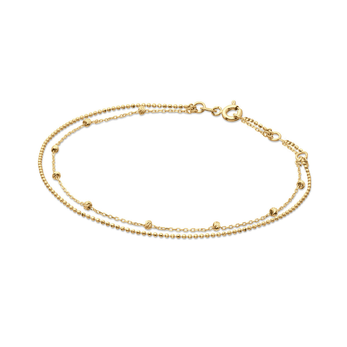 Jackie Gold Marco Polo JKB24.472 Schakelarmband met bolletjes van 14-karaat geelgoud - Lengte 16-17-18 cm