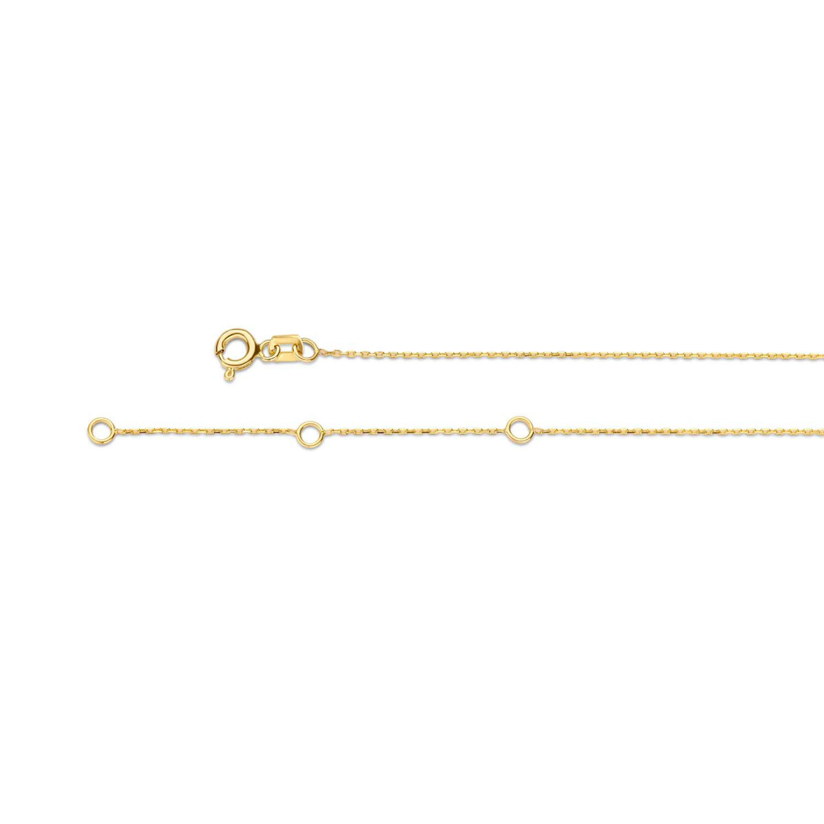 Jackie Gold Marine JKN22.253 14-karaat gouden ketting met marine schakel 1 mm breed - Lengte 40-42.5-45 cm