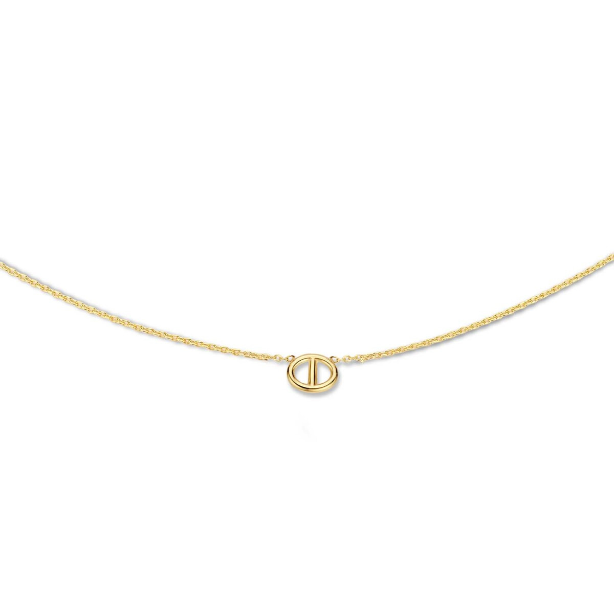 Jackie Gold Marine JKN22.253 14-karaat gouden ketting met marine schakel 1 mm breed - Lengte 40-42.5-45 cm