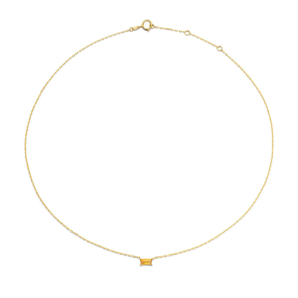 Jackie Gold Medina Citrine JKN21.157 schakelketting van 14-karaat goud met gele citrien - Lengte 40-45 cm