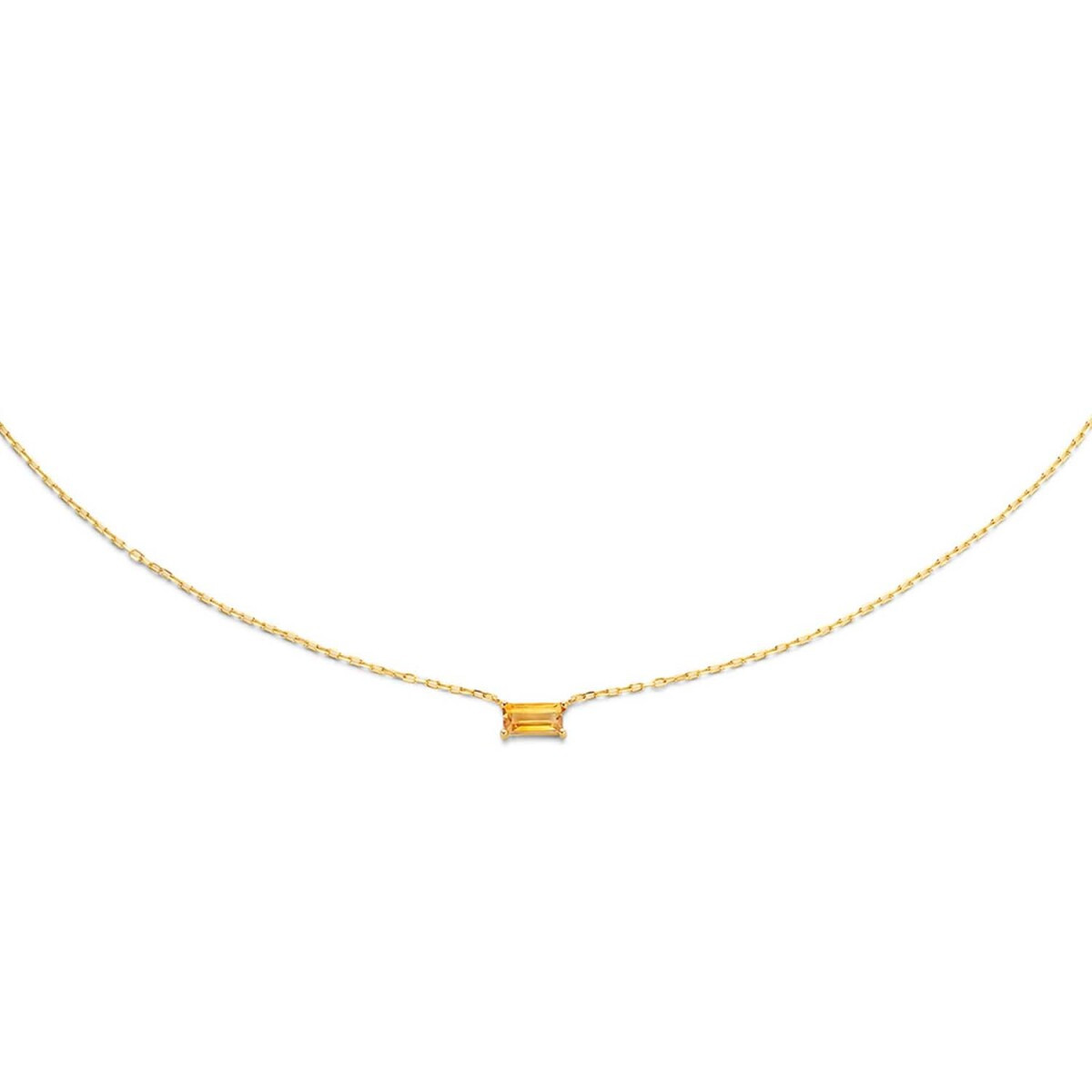 Jackie Gold Medina Citrine JKN21.157 schakelketting van 14-karaat goud met gele citrien - Lengte 40-45 cm