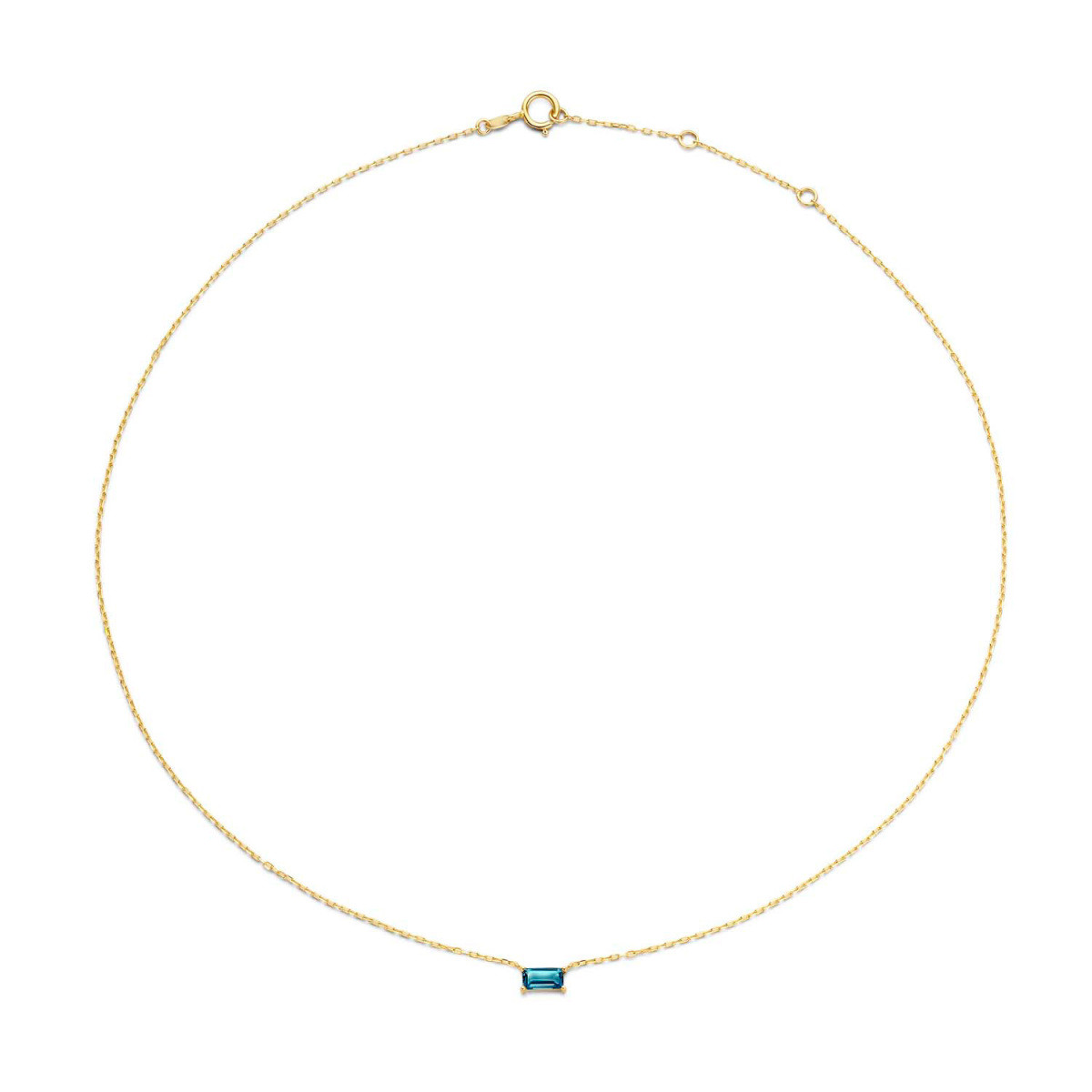 Jackie Gold Medina Topaz JKN21.158 Schakelketting van 14-karaat goud met blauwe topaas - Lengte 40-45 cm
